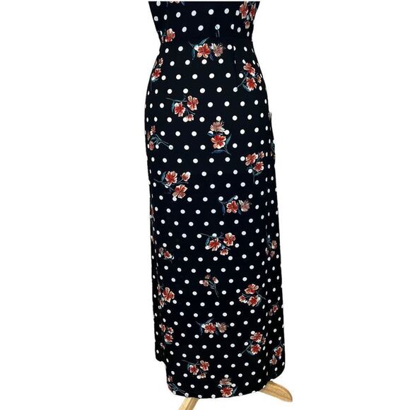 NWT Philosophy Women's Polka Dot Floral Sleeveless V-Neck Wrap Maxi Dress Sz 10 - Picture 10 of 15